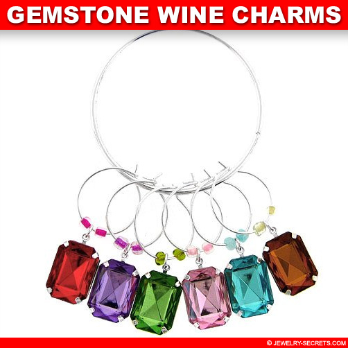 Gemstone Wine Glass Charms!