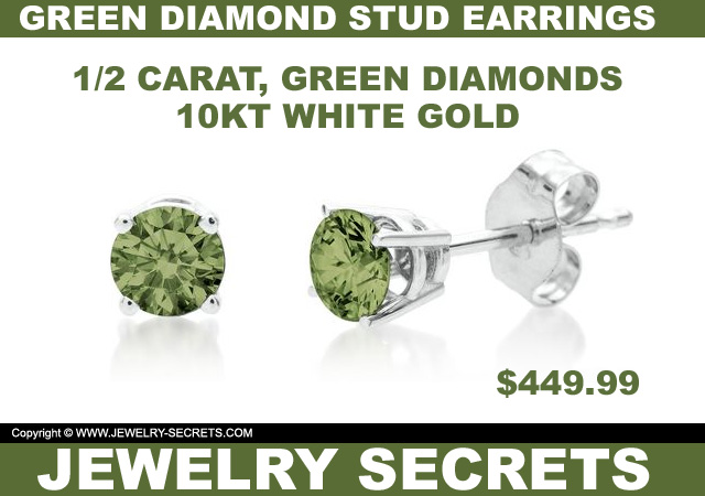 Green-Diamond-Stud-Earrings
