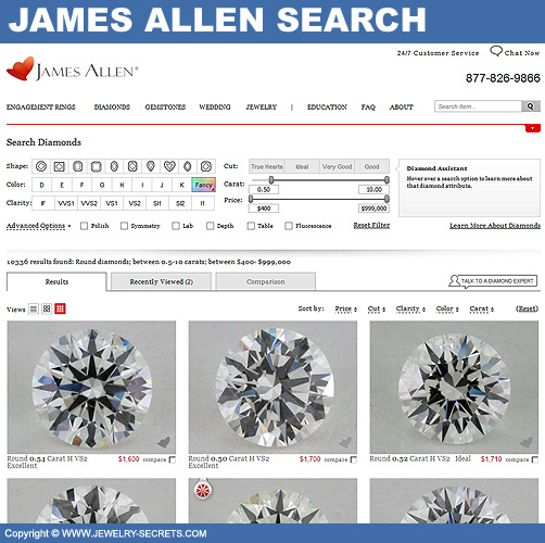 James Allen Diamond Search!