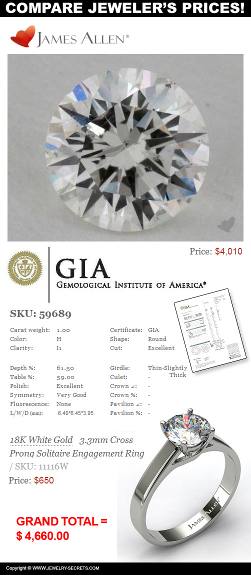 James Allen Jewelers Diamond Prices!
