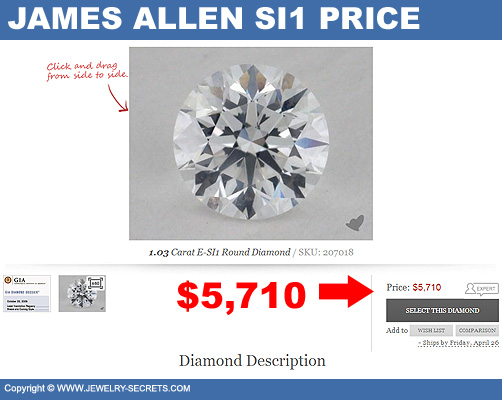 James Allen SI1 E Diamond Price!