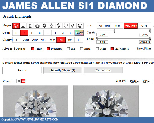 James Allen SI1 E Diamond Search!