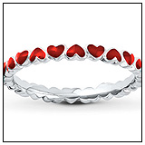 Jared Enamel Red Heart Stackable Ring!