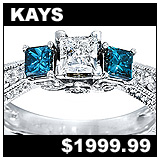 Kays 1 CT Blue Diamond Princess Cut Engagement Ring!