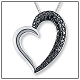 Kays Black and White Diamond Heart Pendant!