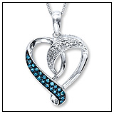Kays Blue Diamond Heart Necklace!