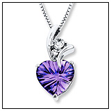 Kays Created Sapphire Heart Pendant!