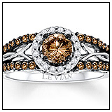 Kay Jewelers Chocolate Diamonds  Ring 3/4 ct tw Round Cut 14K Vanilla Gold Engagement Ring Kay Jewelers Chocolate Diamonds  Ring 3/4 ct tw Round Cut 14K Vanilla Gold Engagement Ring