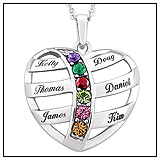 Limonges Jewelry Mother's Name and Birthstone Heart Pendant!