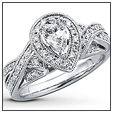 Kay Jewelers Diamond Engagement Ring 1 ct tw Pear Shape 14K White Gold Engagement Ring