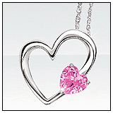 Rogers and Holland Created Pink Sapphire Heart Pendant!