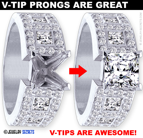 V-Tipped Prongs on a Ring are Great!