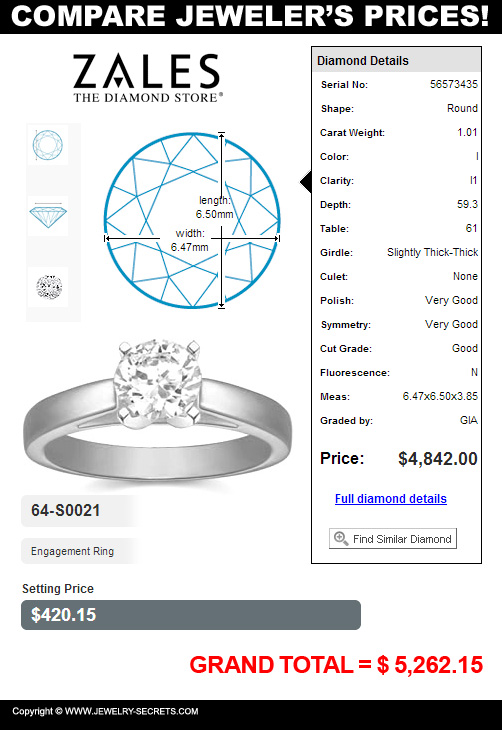 Zales Jewelers Diamond Prices!