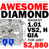 Awesome 1 Carat Radiant Cut Diamond VS2 H GIA Certified For Under $3,000