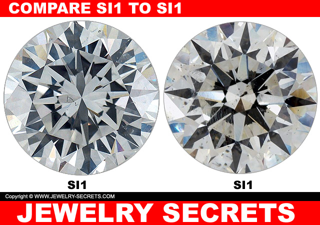 Compare SI1 Diamond To SI1 Clarity Diamond