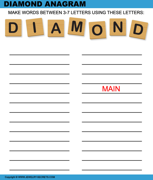 Diamond Anagram Puzzle