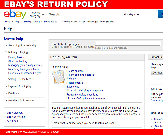 Ebay's Return Policy