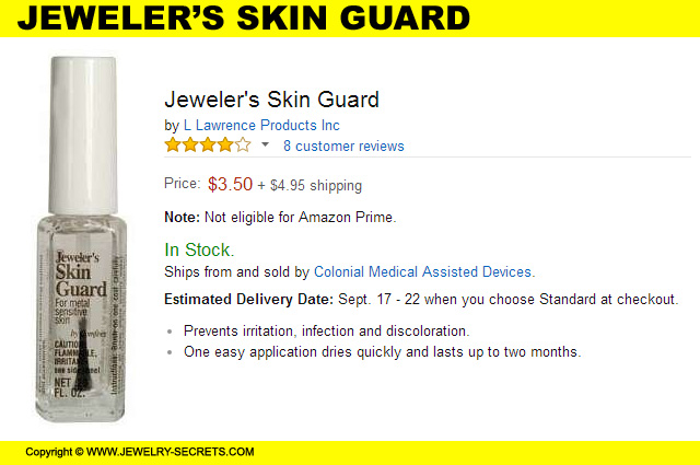 Jeweler's Skin Guard Cure Gold Nickel Allergy