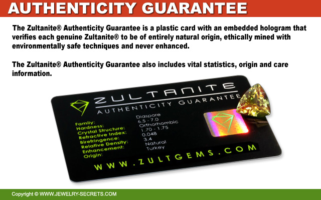 Zultanite Gemstone Authenticity Guarantee