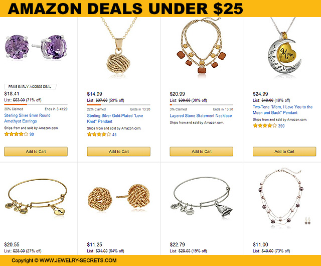 Amazon Todays Jewelry Deals Under Twenty Five Dollars