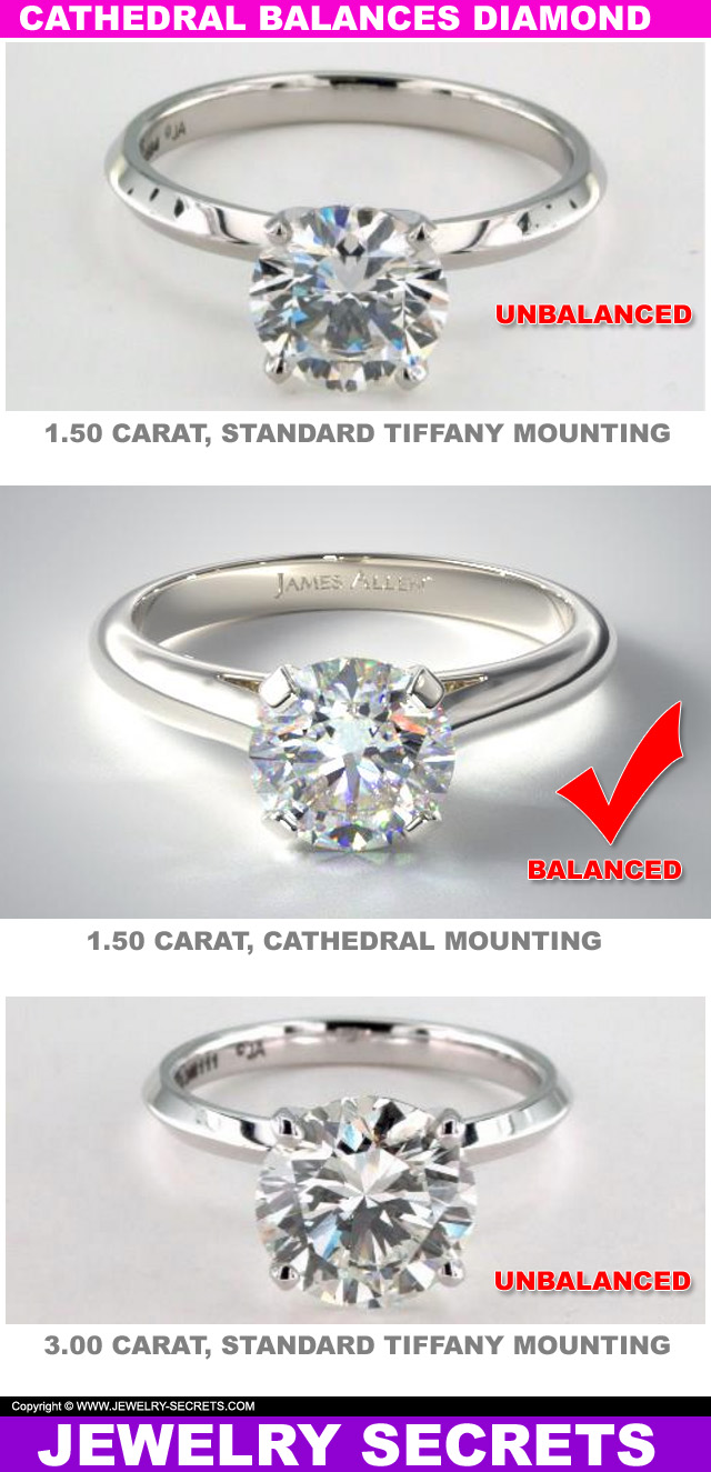 Cathedral Mountings Balance Larger Diamonds