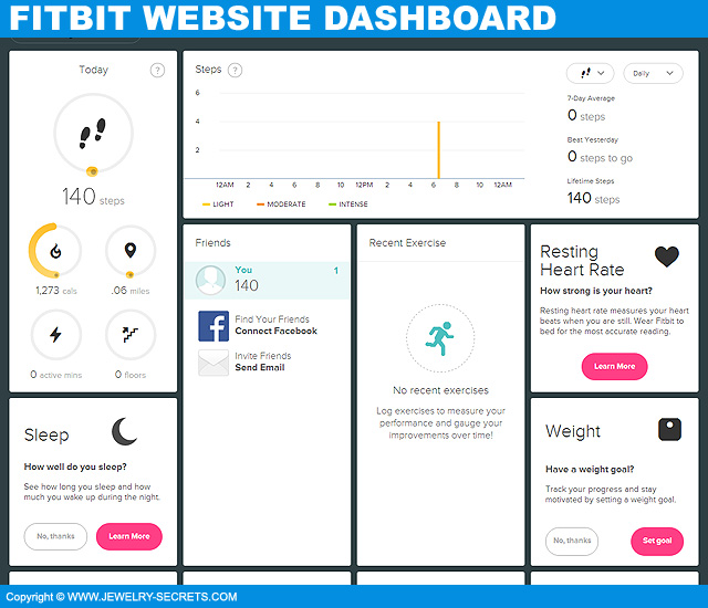 Fitbit Website Dashboard