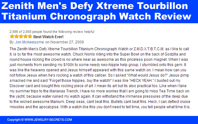 Zenith Mens Defy Xtreme Tourbillon Titanium Chronograph Watch Review 4
