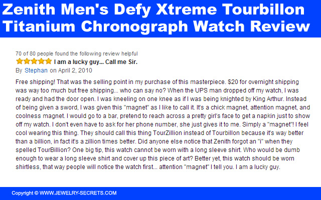 Zenith Mens Defy Xtreme Tourbillon Titanium Chronograph Watch Review 6
