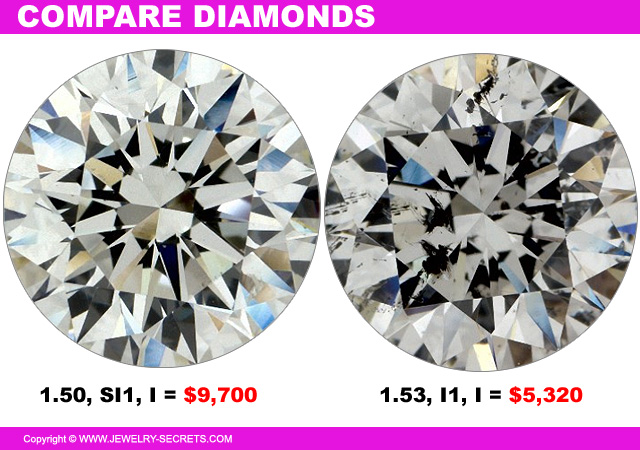Compare Diamonds SI1 I1 Quality