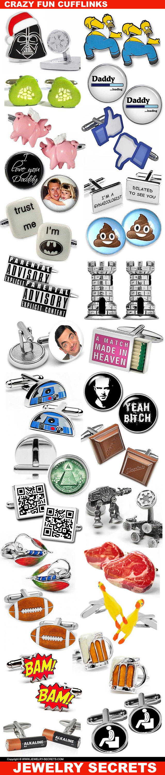 Crazy Fun Cufflinks For Him Crazy Fun Cufflinks For Him