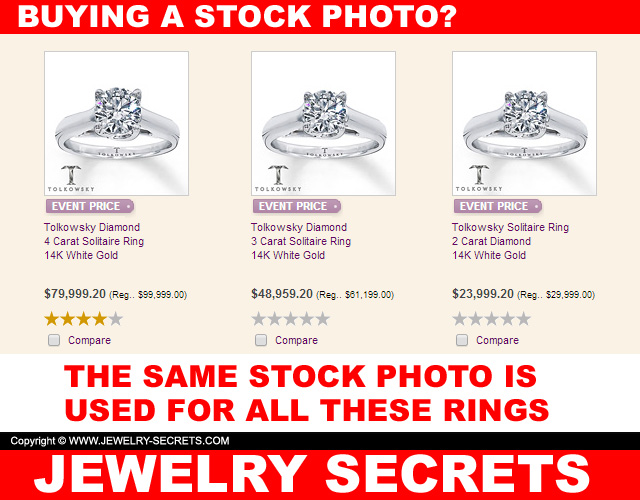 Using Stock Diamond Photos For All Of Their Rings