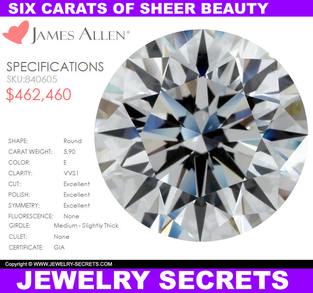 6 Carat Diamond Excellent Quality VVS1 E