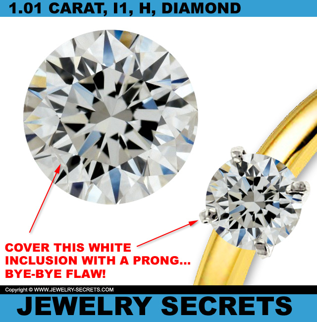Cover Flaw With A Prong To Look Like A Better Quality Diamond