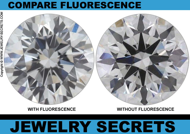 Diamond With Fluorescence Diamond Without