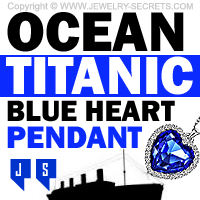 Ocean Titanic Blue Heart Pendant Necklace