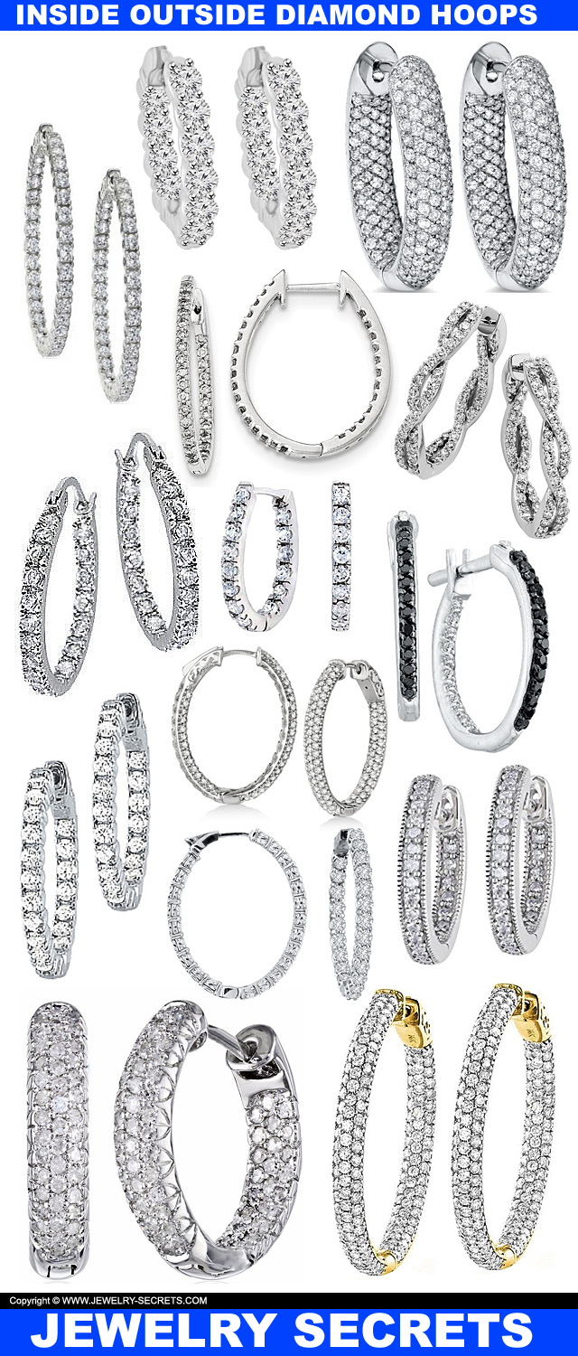 Inside Outside Diamond Hoop Earrings Inside Outside Diamond Hoop Earrings