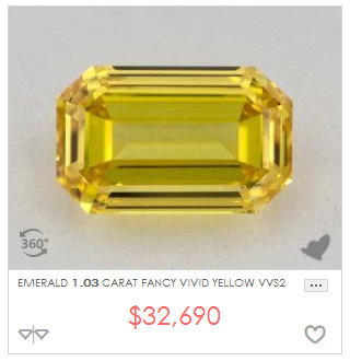 103 Emerald Fancy Vivid Yellow Diamond