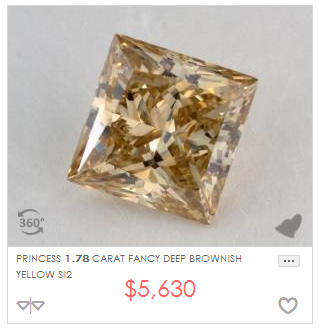 178 Princess Cut Fancy Deep Brown Diamond