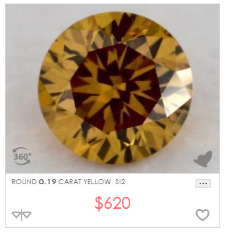 19 Round Fancy Yellow Diamond