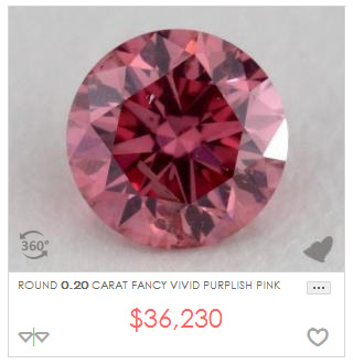 20 Round Fancy Vivid Purplish Pink Diamond