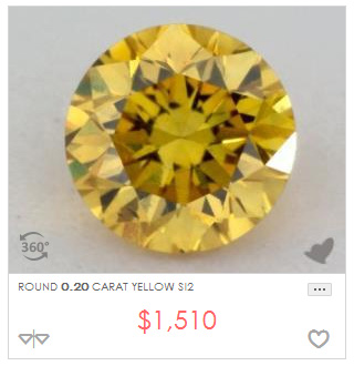 20 Round Fancy Yellow Diamond