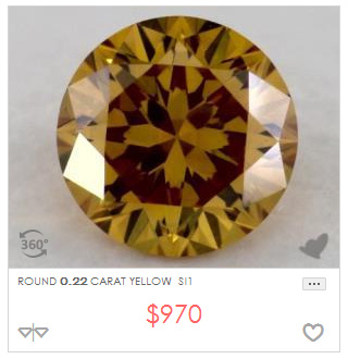 22 Round Fancy Yellow Diamond