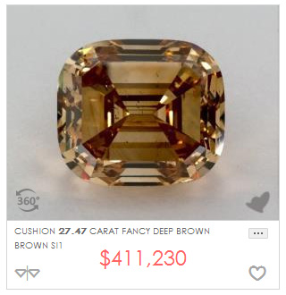 27 Fancy Deep Brown Cushion Diamond