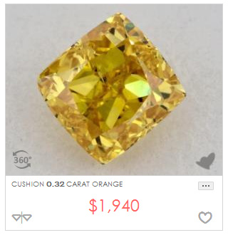 32 Cushion Fancy Orange Diamond