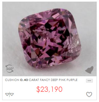 40 Cushion Fancy Deep Pink Purple Diamond