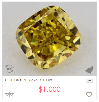 41 Cushion Fancy Yellow Diamond