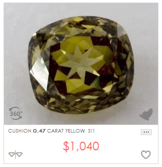 47 Cushion Fancy Yellow Green Diamond