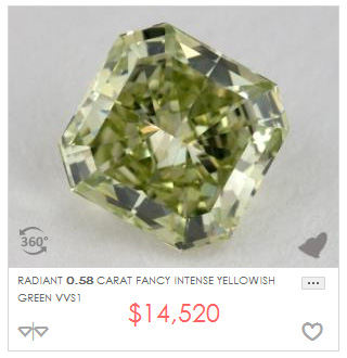 58 Fancy Radiant Intense Yellow Green Diamond