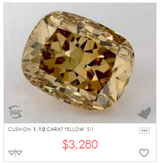 Cushion 112 Yellow Fancy Diamond