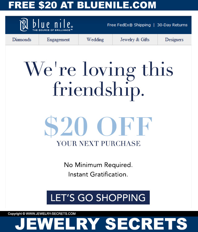 Free Twenty Dollars At Bluenile Dot Com